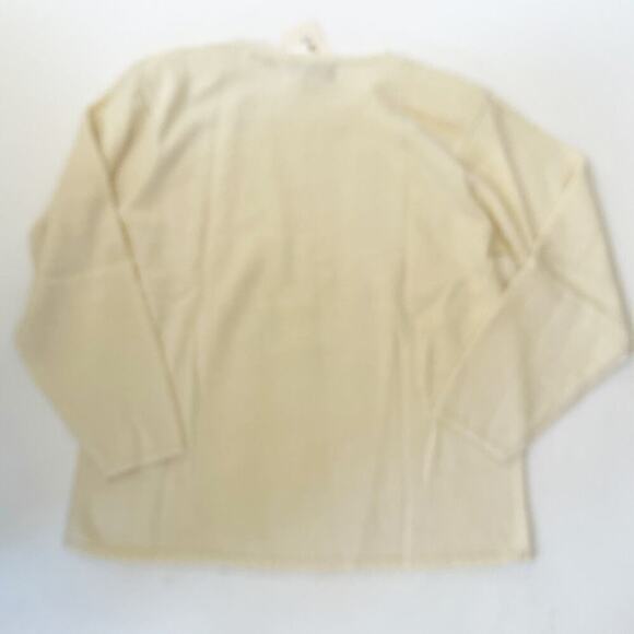 VTG Jantzen Sweater Womens Cream Grandma 80's Hand Embroidered Pearl Deadstock - Picture 2 of 6